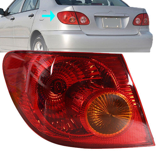 munirater Left Tail Light Outer Piece Rear Signal Lamp Driver Side Replacement for 2003-2008 Toyota Corolla 8156002290