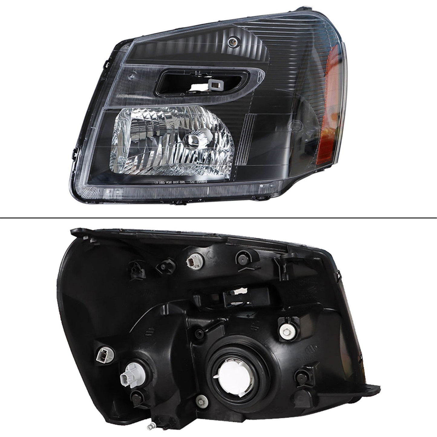 munirater Headlight Assembly Driver and Passenger Side Black Headlamp Replacement for 2005-2009 Equinox with Amber Corner 15888058, 15888059