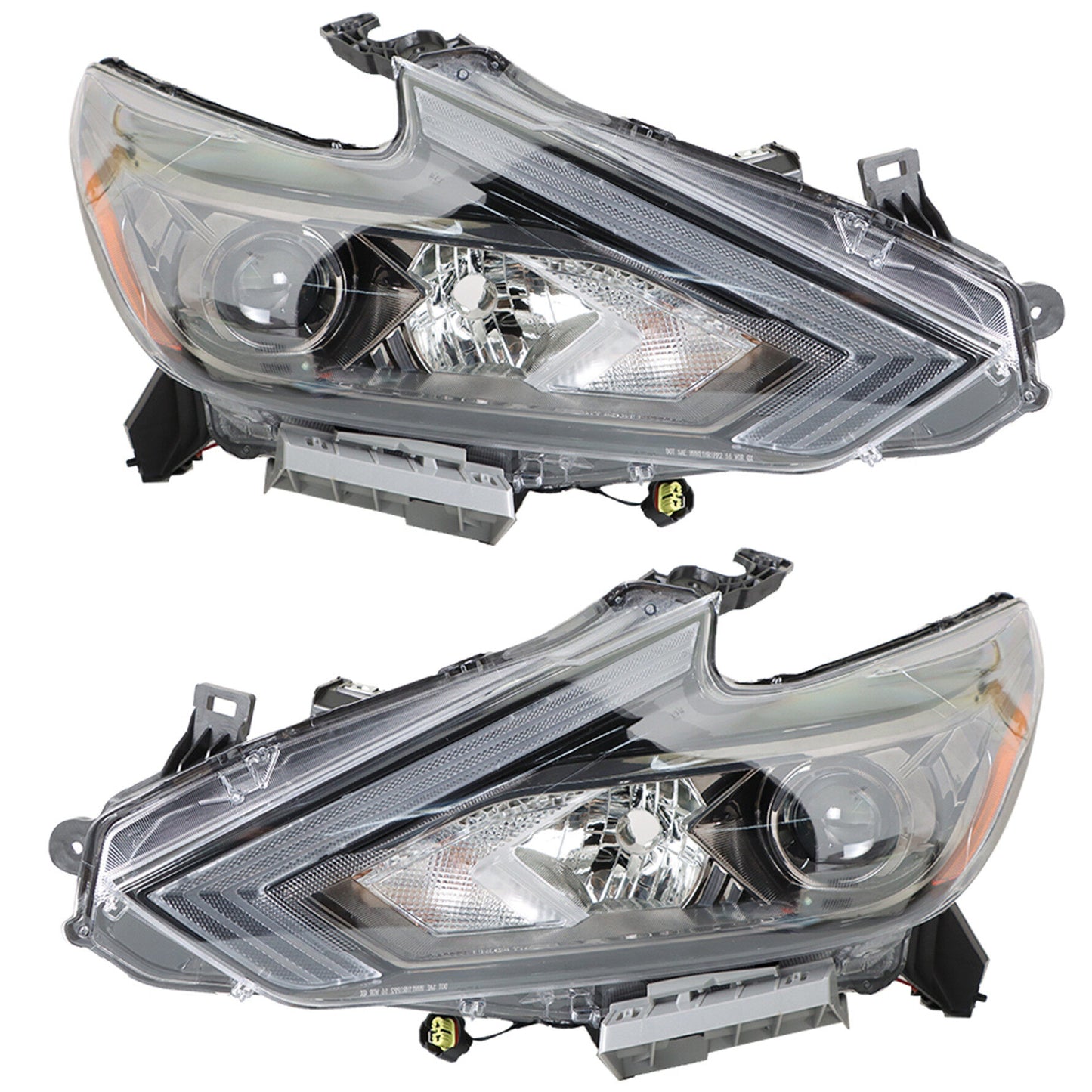 munirater Left+Right Side Headlight For 2016-2018 Nissan Altima Halogen Black Clear Lens