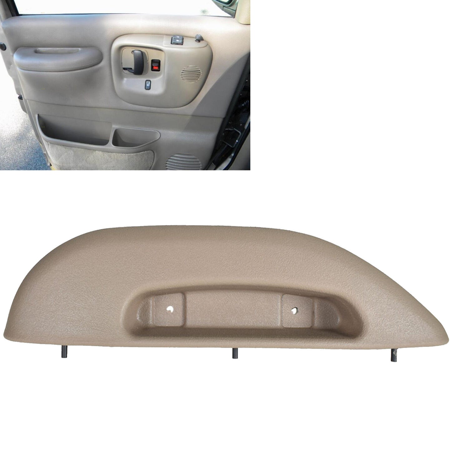 munirater Beige Front Right Car Door Armrest Pull Handle Cover Passenger Side Replacement for 1996-2002 Express Savana Van 12376622