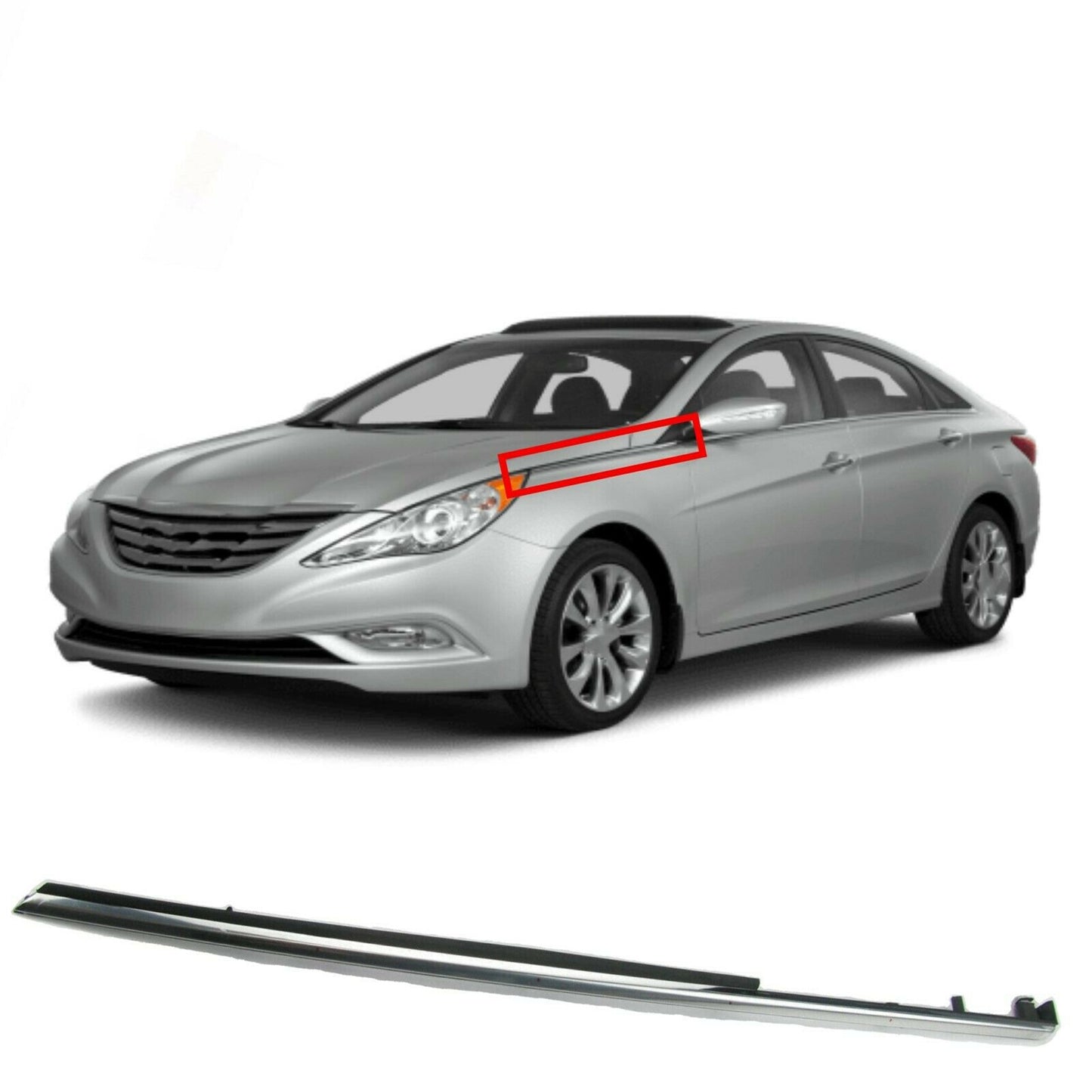 munirater Left Driver Side Upper Fender Chrome Molding Garnish Trim Replacement for 2011-2014 Hyundai Sonata