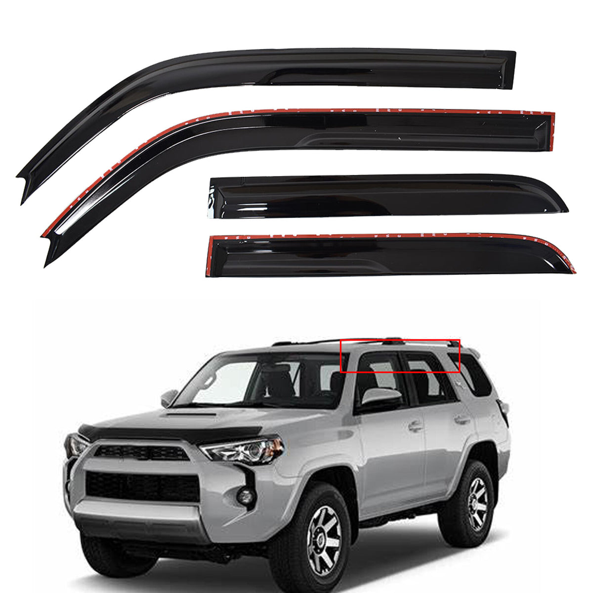 munirater Side Window Vent Visor Rain Guard Shade Replacement for 2010-2018 Toyota 4Runner