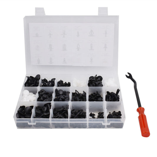 munirater 415PCS (18 Sizes) Car Plastic Rivets Clips Fastener Fender Bumper Push Pin with Free Tool