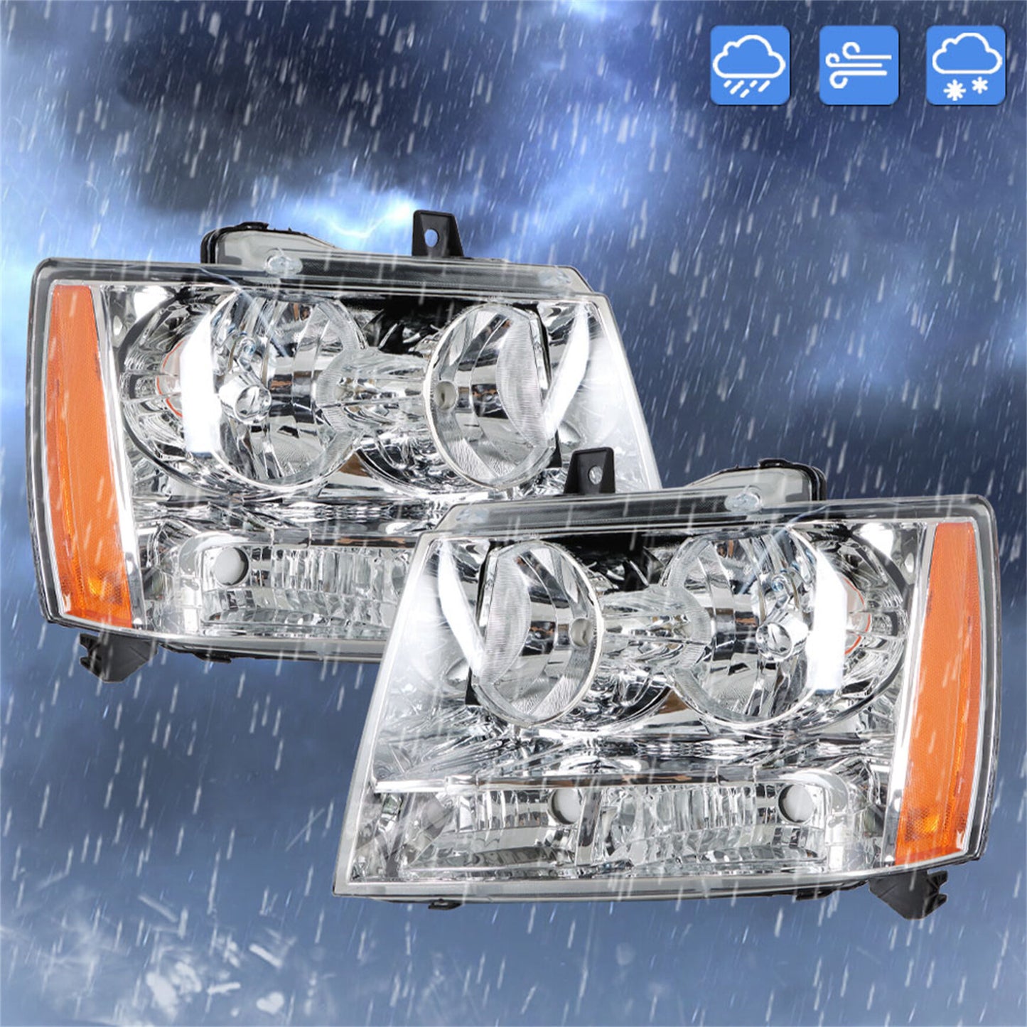 munirater Headlights For 2007 2008 2009 2010-13 2014 Chevy Avalanche/Suburban/Tahoe LH&RH