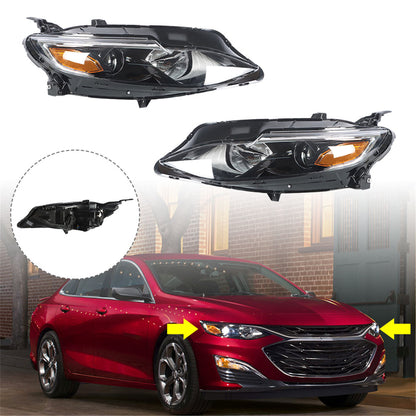 munirater Left Right Side Halogen Headlight Assembly Replacement for 2019 2020 2021 Malibu Driver Passenger Side Headlamps