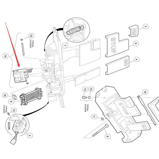 munirater Brake Pawl Lock Assembly Replacement for Club Car Precedent Golf Cart 2004-2009 1033205-01