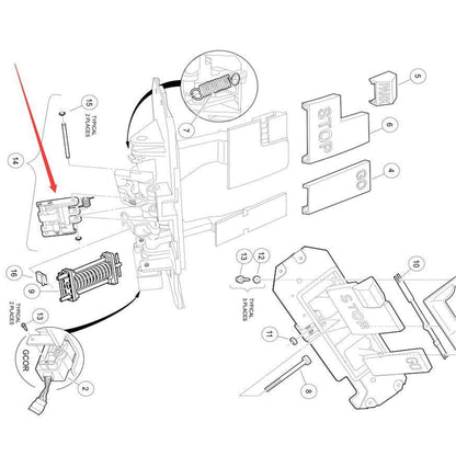 munirater Brake Pawl Lock Assembly Replacement for Club Car Precedent Golf Cart 2004-2009 1033205-01