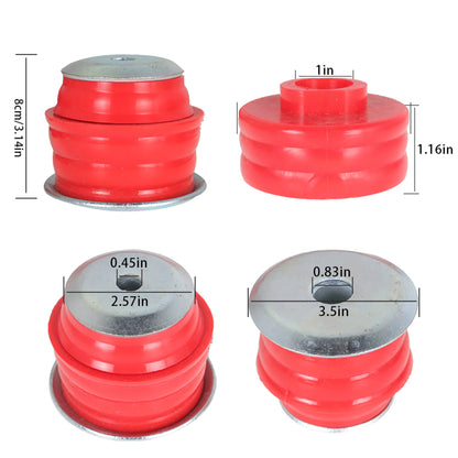 munirater Body Cab Mount Bushing Kit Replacement for 08-16 F250 F350 Super Duty 2WD 4WD Polyurethane Body Cab Mounts & Steel Sleeves & Hardware (Red) KF04060BK