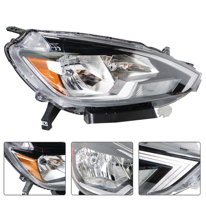 munirater Passenger Side Black Housing Headlight Assembly Clear Lens Replacement for 2016 2017 2018 Nissan Sentra, Replacement Halogen Headlights