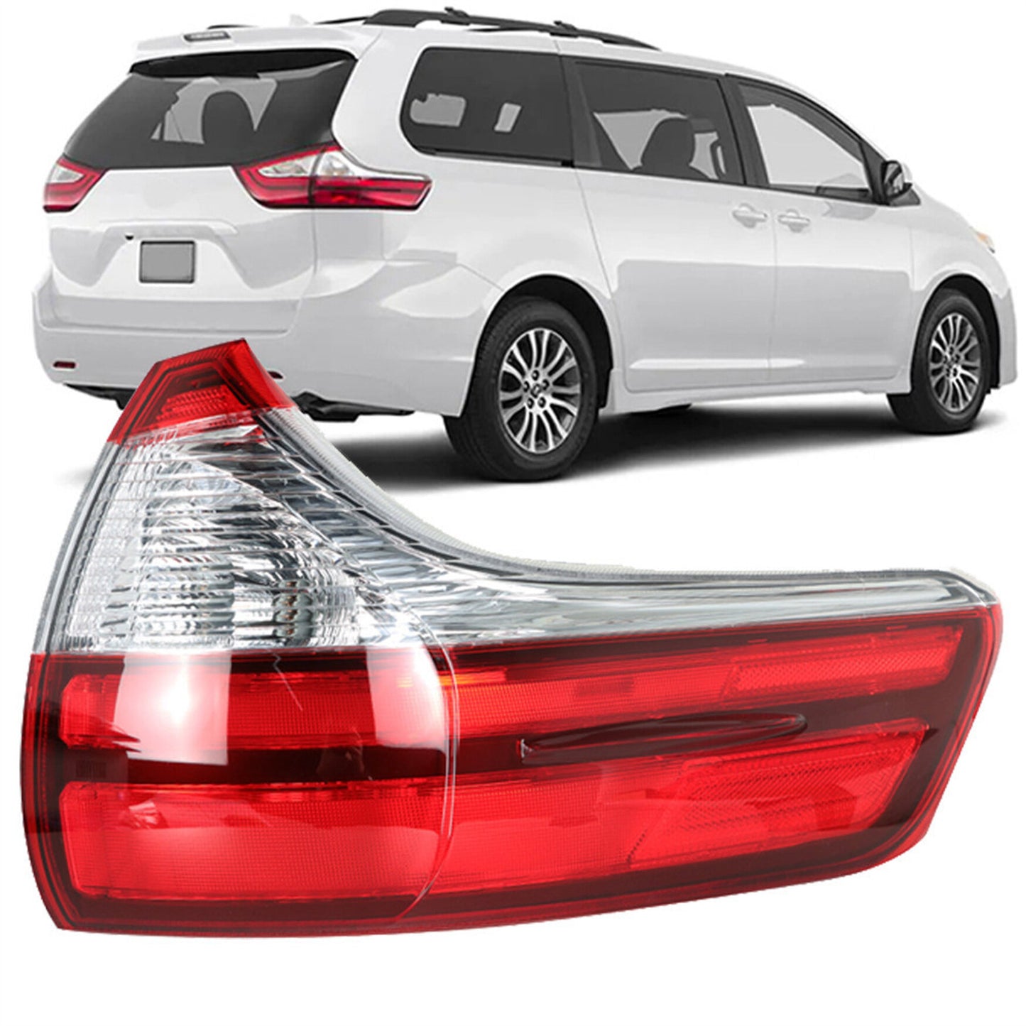 munirater Tail Light Lamp Assembly For 2015-2020 Toyota Sienna Outer Passenger Right Side