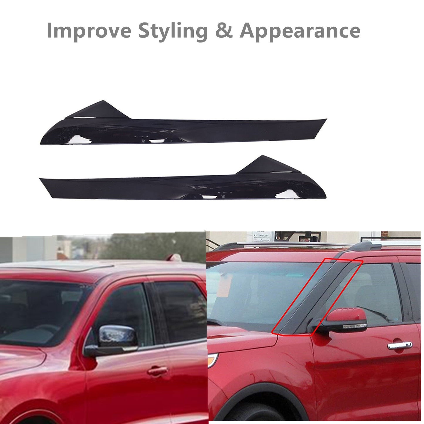 munirater Front Windshield Outer Trim Molding Left Driver Side Replacement for 2011-2019 Explorer