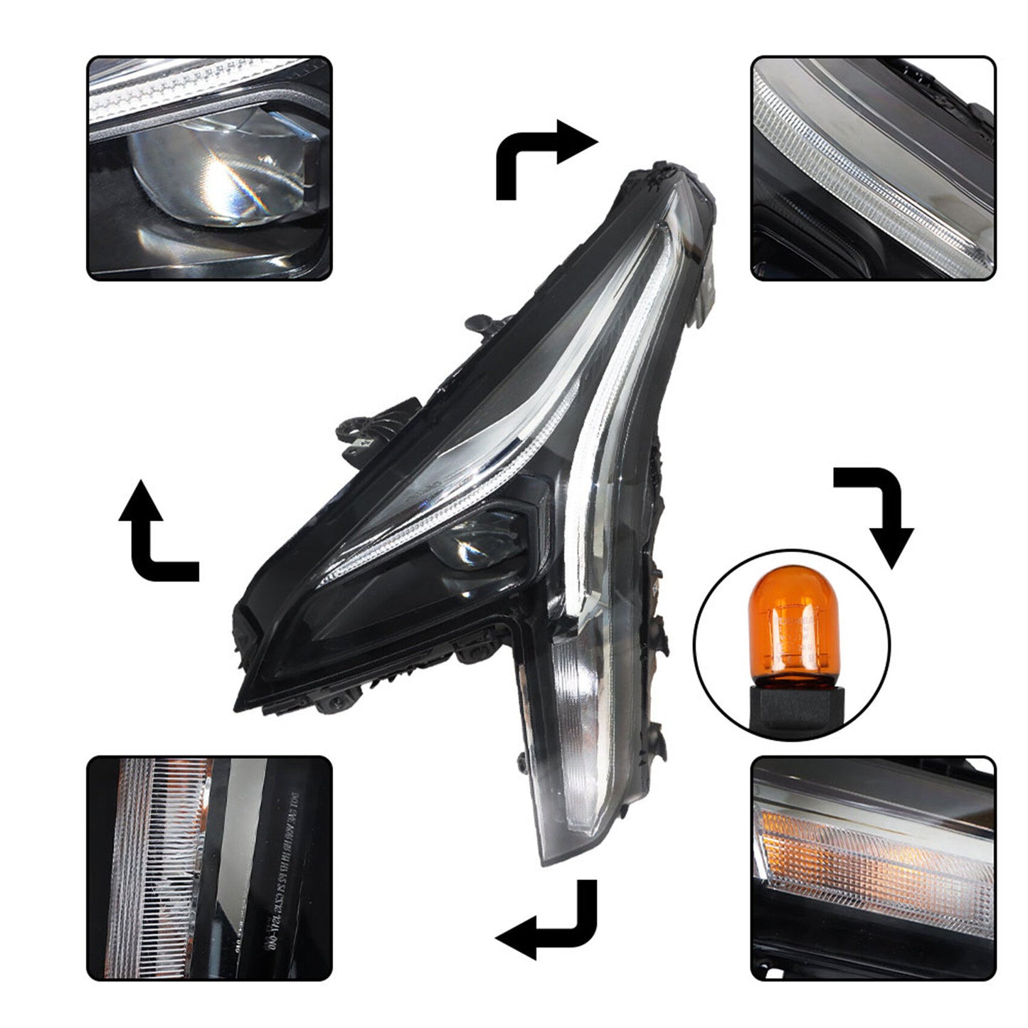 munirater Left Headlamp Driver Side LED Headlight Assembly Replacement for 2019 2020 2021 Cadillac XT4