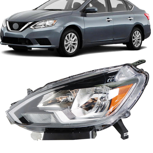 munirater Driver Side Black Housing Headlight Assembly Clear Lens Replacement for 2016 2017 2018 Nissan Sentra, Replacement Halogen Headlights