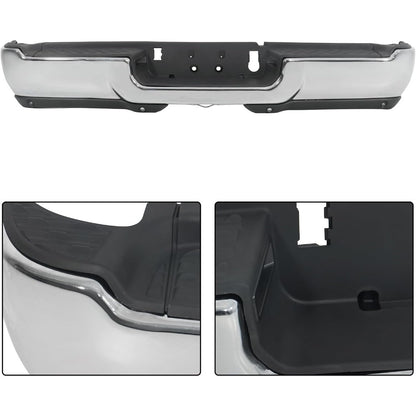 Chrome Rear Step Bumper for Ram 2500 2019-2024, with Sensor Holes, without Light Openings, CH1103184