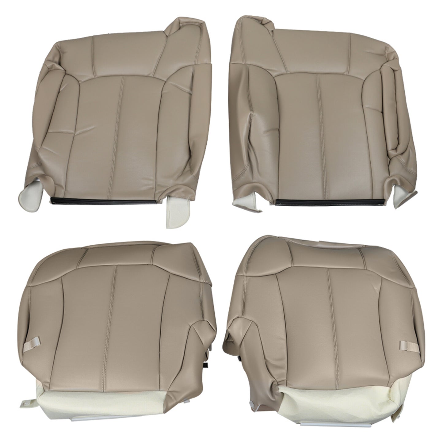 munirater 4PCS Driver Side Bottom Cloth Seat Cover Replacement for 2003 2004 2005 2006 Tahoe Suburban 1500 Tan