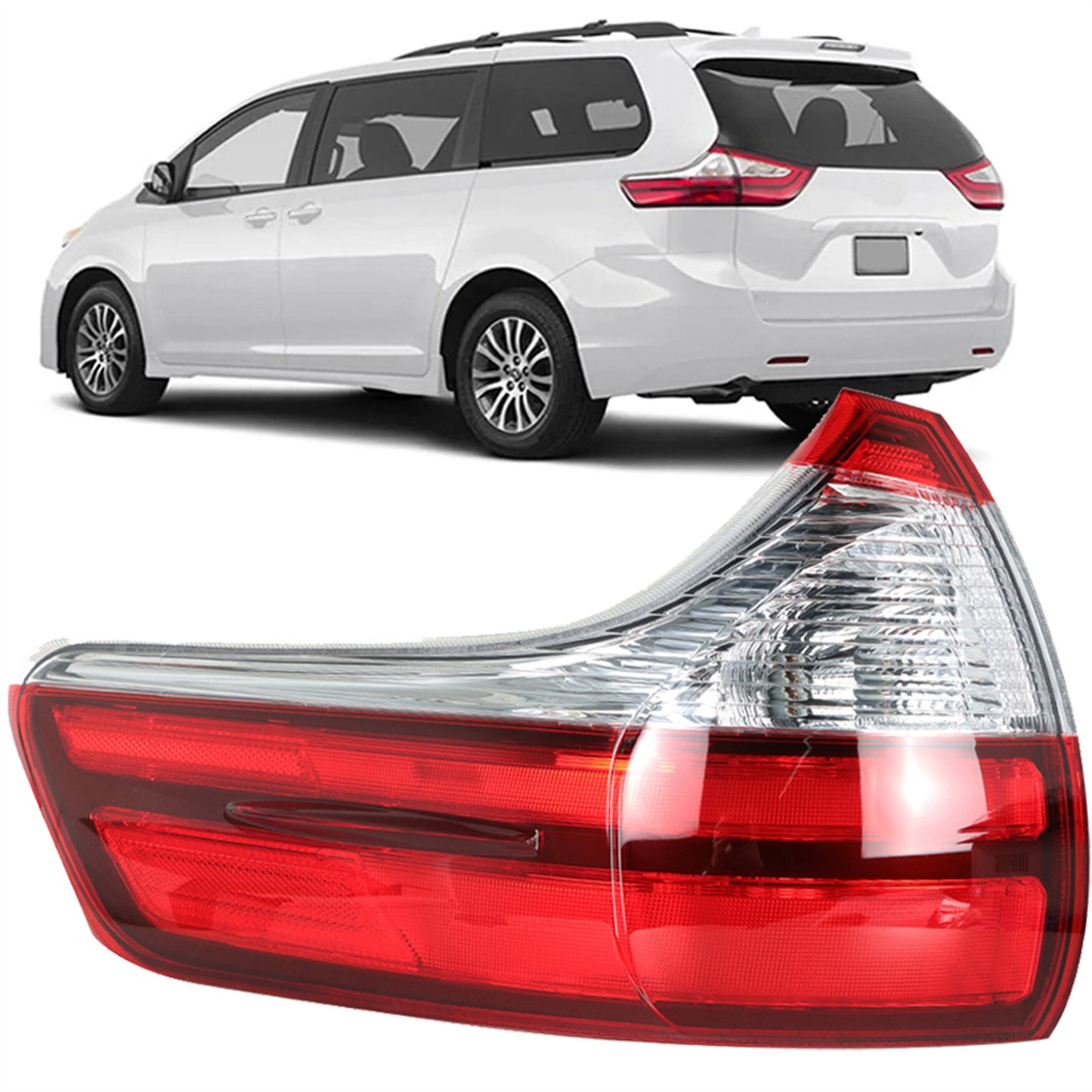 munirater 1-Pack Rear Left Tail Light Brake Lamp Assembly Replacement for 2015-2020 Toyota Sienna Base/L/LE/XLE/Limited Driver Side Outer 8156008050 TO2804123