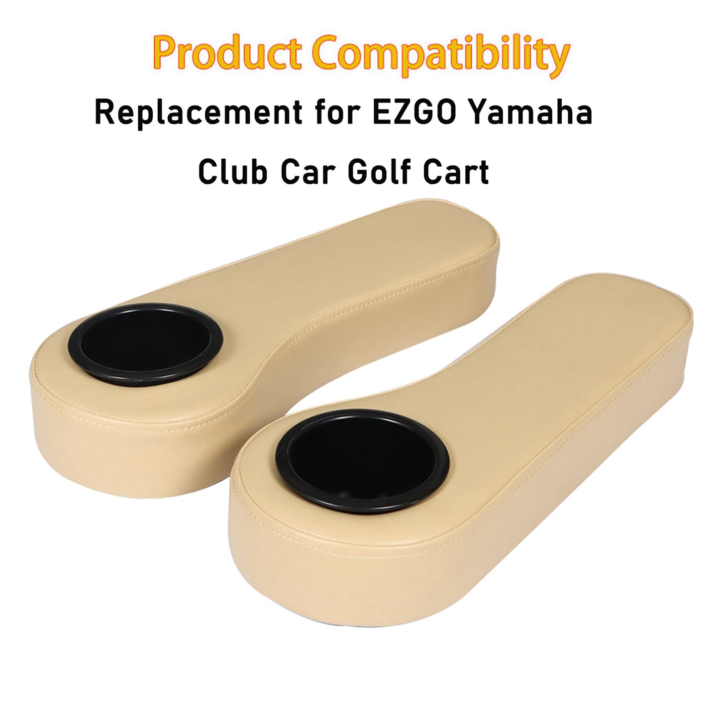 munirater Golf Cart Armrest with Cup Holder Replacement for EZGO Club Car, Just Only Fit 1.0 in Square Tube Frame