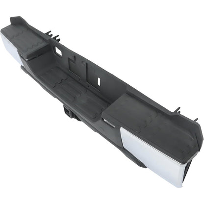 Chrome Rear Step Bumper for Toyota Tundra 2022-2024, without Sensor Holes, for Tow-Hitch Models, TO1103147