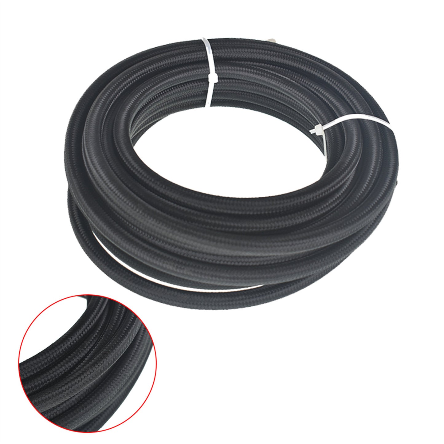 munirater 6AN 20FT Black Nylon Teflon Fuel Line Hose Kit E85 Oil Line Hose with 10PCS Swivel Fuel Hose Fitting Adapter