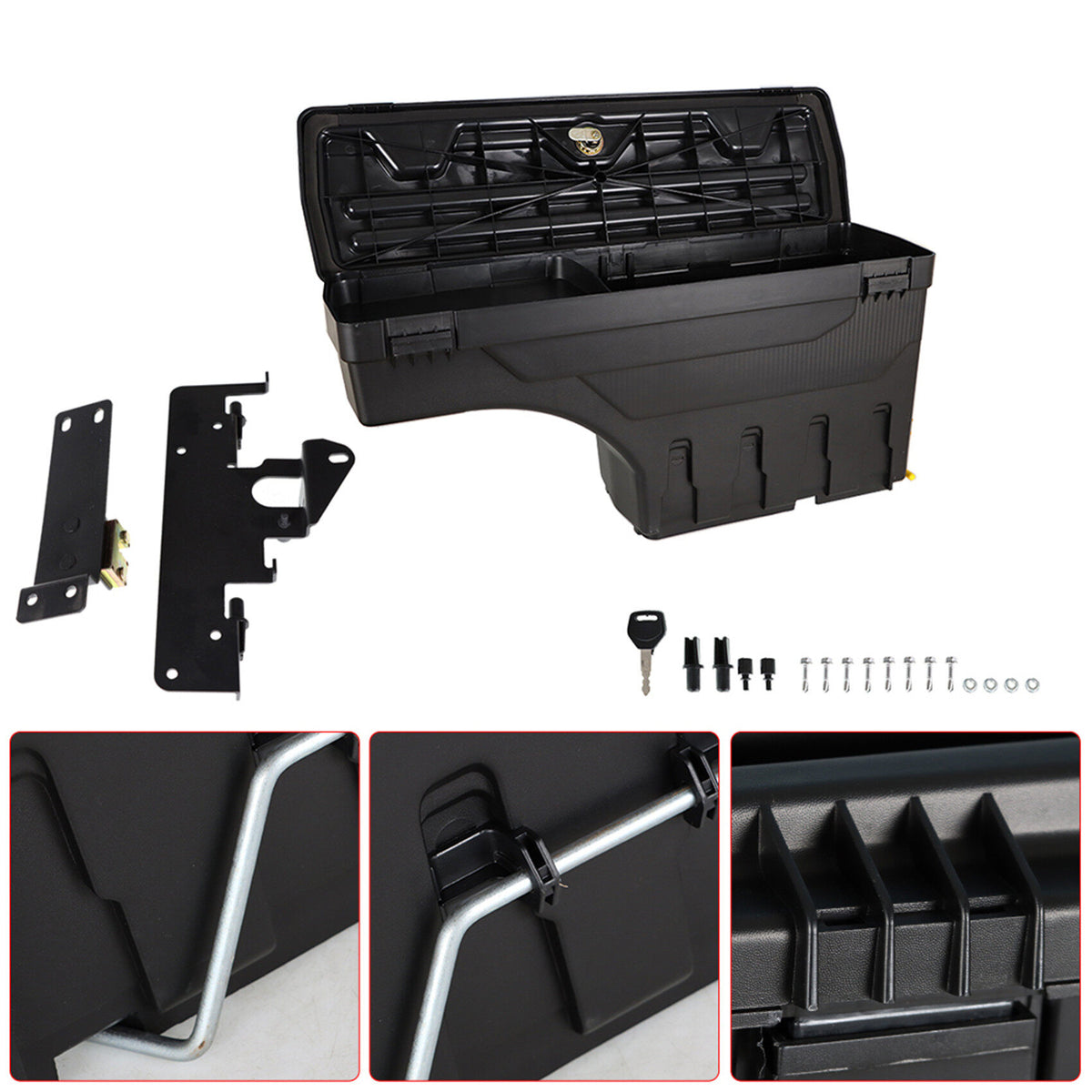 munirater Truck Bed Storage Box Toolbox Lockable Storage Box, Replacement for Toyota Tacoma 2005-2020 2-Pack, Left Driver & Right Passenger Sides Truck Bed Tool Box
