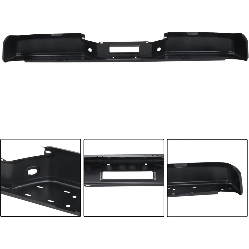 Black Steel Rear Bumper Face Bar for Nissan Titan XE 2007-2010 / S 2011-2015, NI1102152