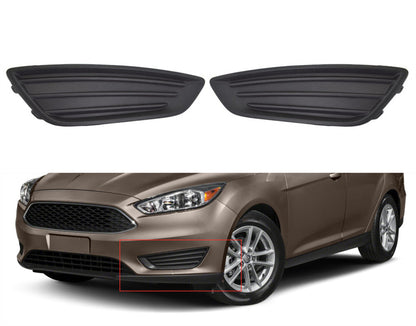 munirater 2-Pack Front Bumper Fog Light Cover Grilles Replacement for 2015-2018 Focus S/SE Models Left and Right Side