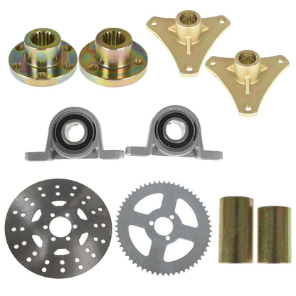 munirater Rear Live Axle Kit,Sprocket&Hub, Brake Assembly For Drift Trike Go Kart