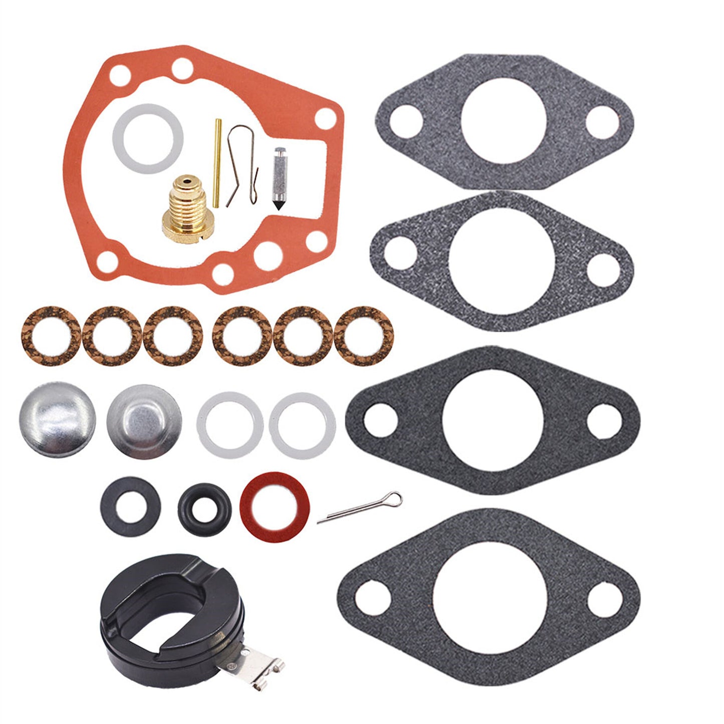 Carburetor Rebuild Kit with Float Replacement for Johnson 1.5 2 3 4 5 5.5 6 HP 439071 18-7043