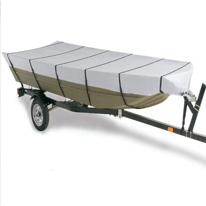 munirater 12FT 210D Grey Boat Cover Heavy Duty Trailerable Replacement for Jon Boat