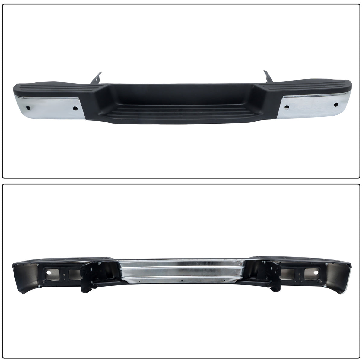 Rear Bumper Assembly Replacement for NV1500 NV2500 Replacement for NV1500 2012-2021 Replacement for NV2500 2012-2021, with Parking Aid Sensor Holes, Steel