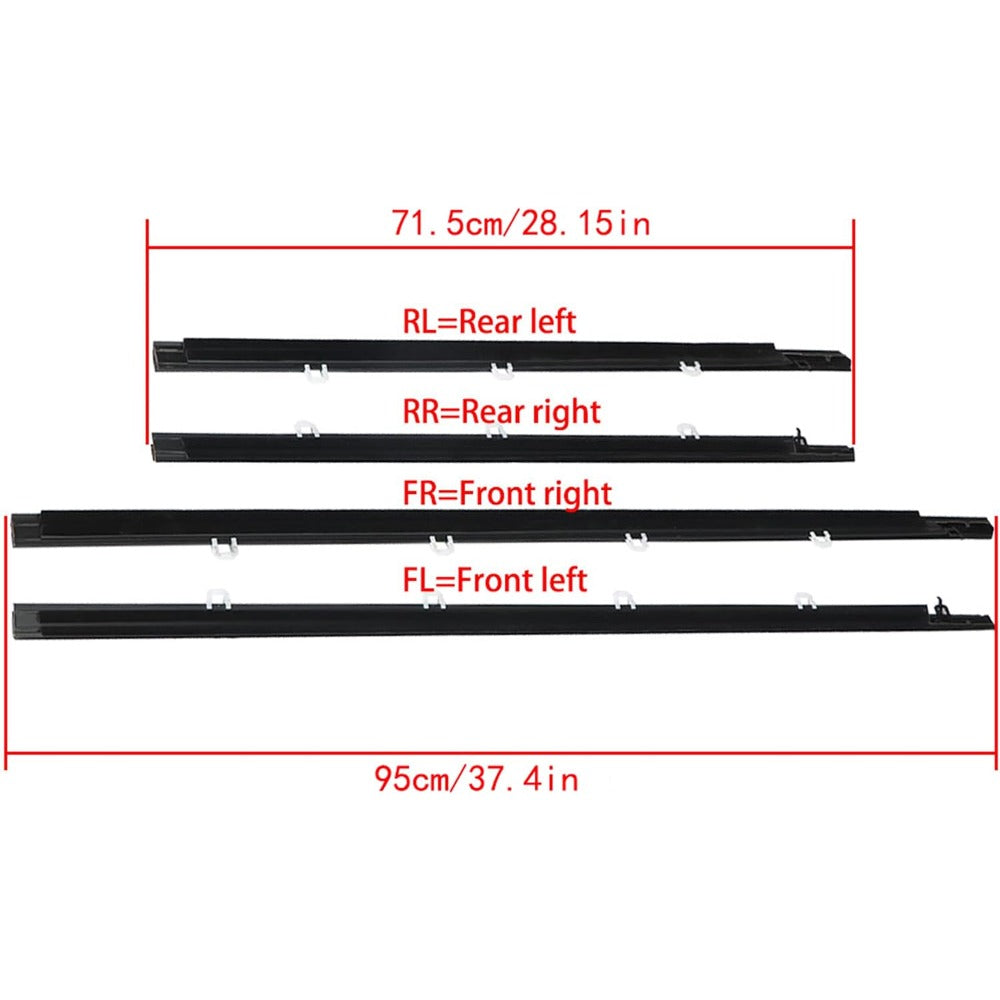 Chrome Window Weatherstrip Kit for Acura TSX Sedan, 4-Piece