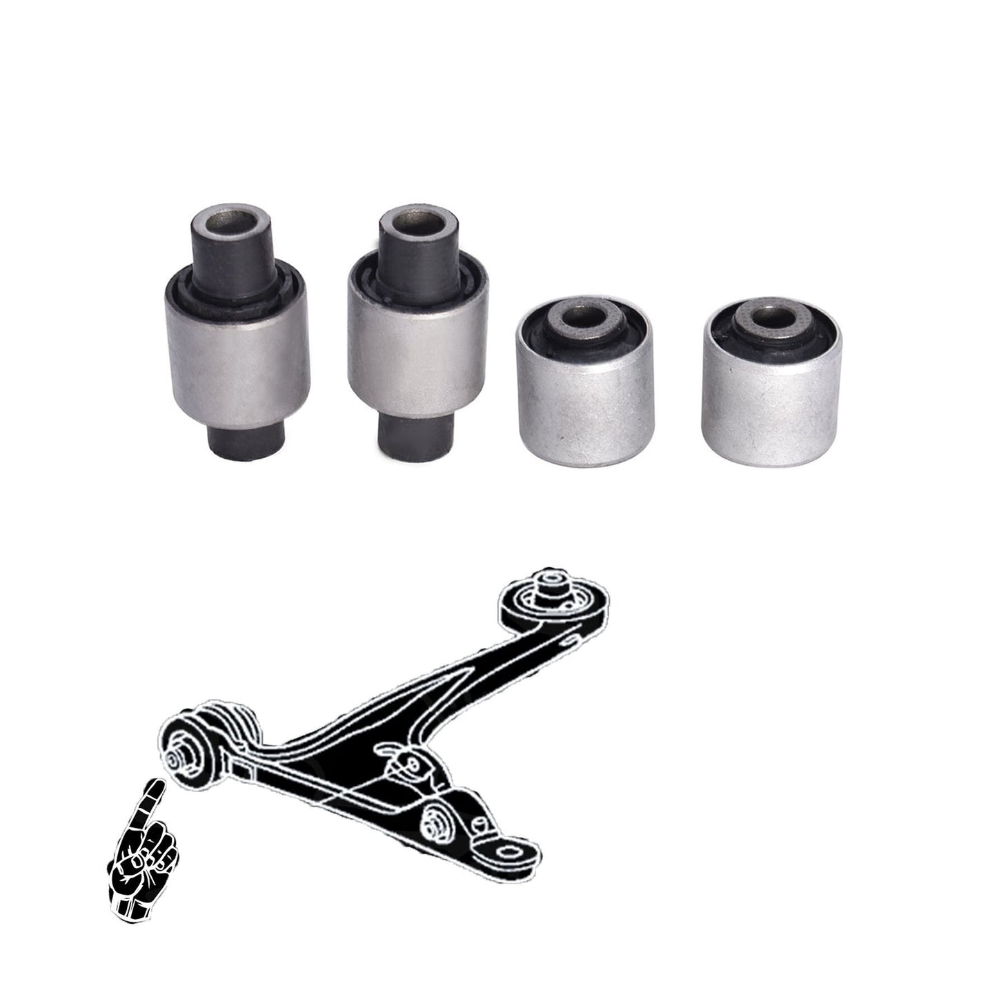 munirater 4-Pack Front Lower Arm Set Bushings Replacement for RWD Nissan 350z 2003-2009 Infiniti G35 03-07