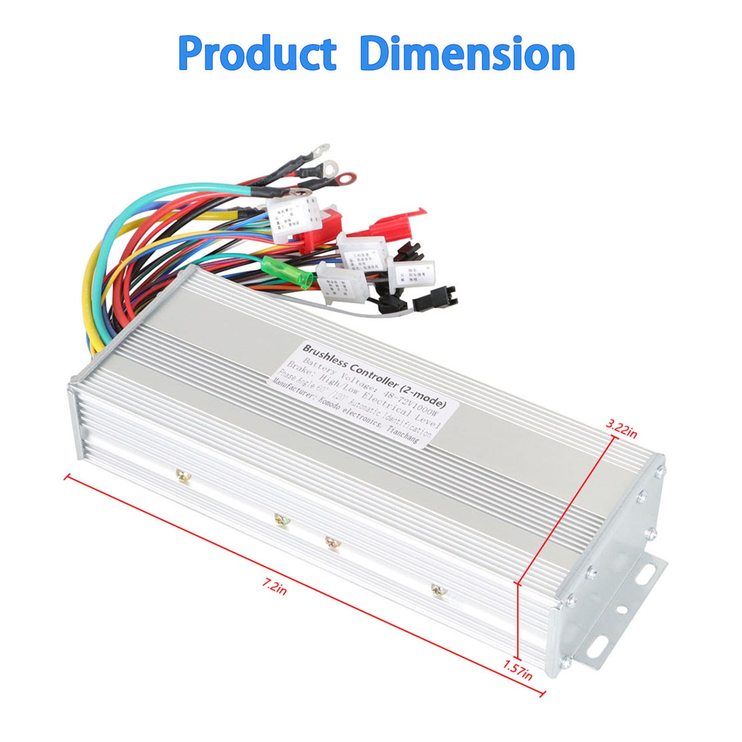 munirater 48-72V 1000W Brushless DC Motor Speed Controller Replacement for Electric Bicycle E-bike Scooter