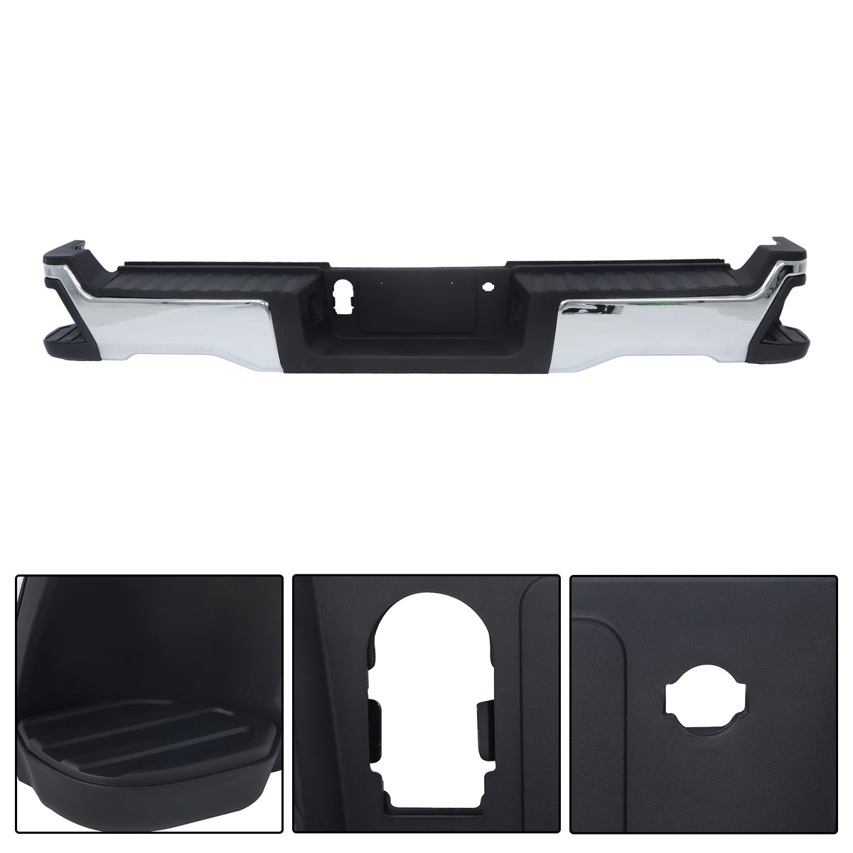 Steel Rear Bumper Assembly Black Replacement for F250 F350
