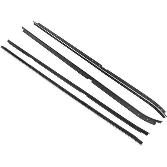 Window Weatherstrip Kit for 1982-1987 Buick Regal, 4-Piece, Black & Chrome