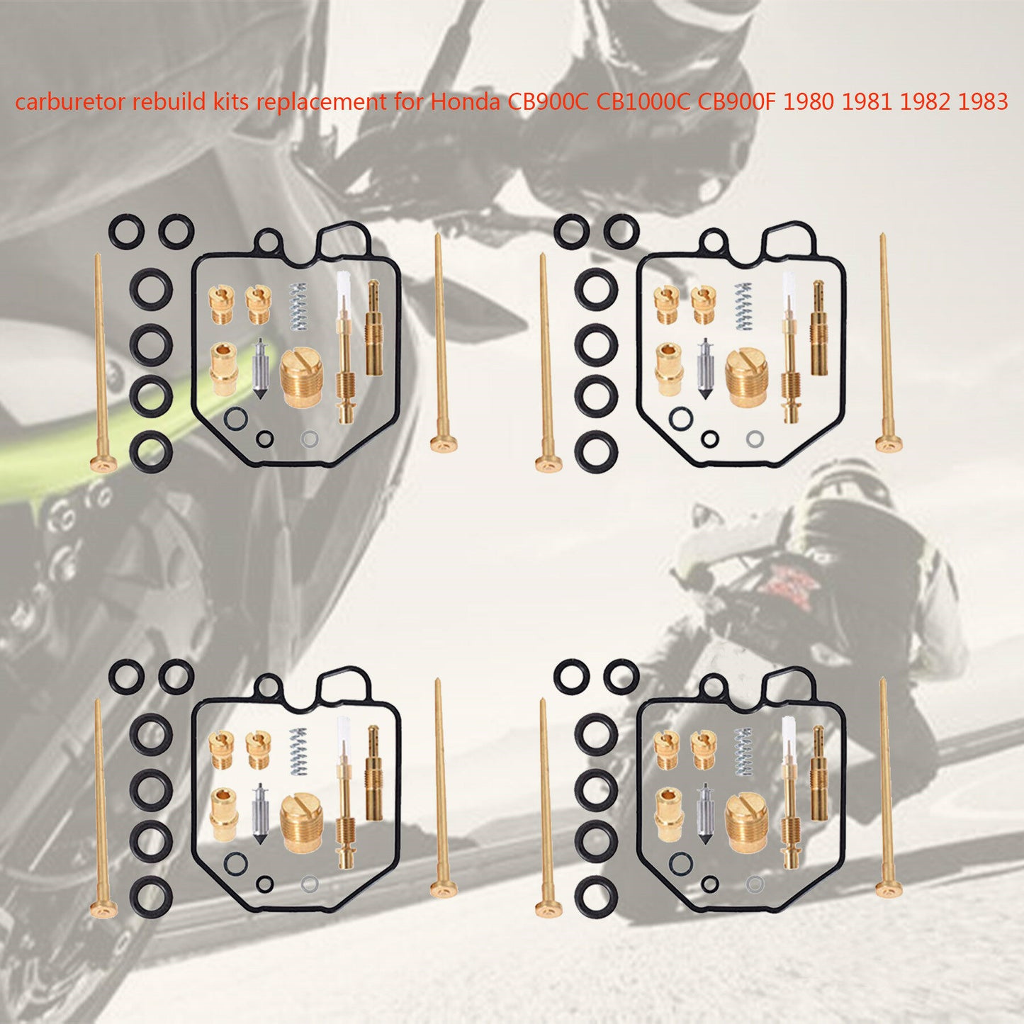 munirater 4 Set Carb repair rebuild kits Replacement for 80-83 CB900 Custom CB1000C CB900F kit 18-2574