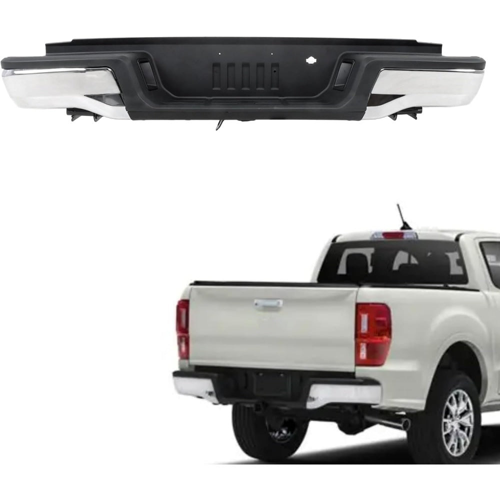 Chrome Steel Rear Step Bumper for Ford Ranger 2019-2023, FO1103229