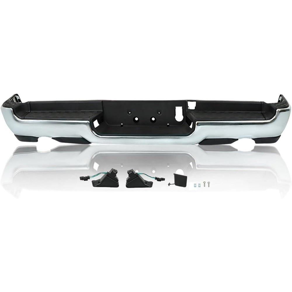 Chrome Rear Bumper Assembly for Ram 1500 2019-2023, without Sensor Holes, CH1103145