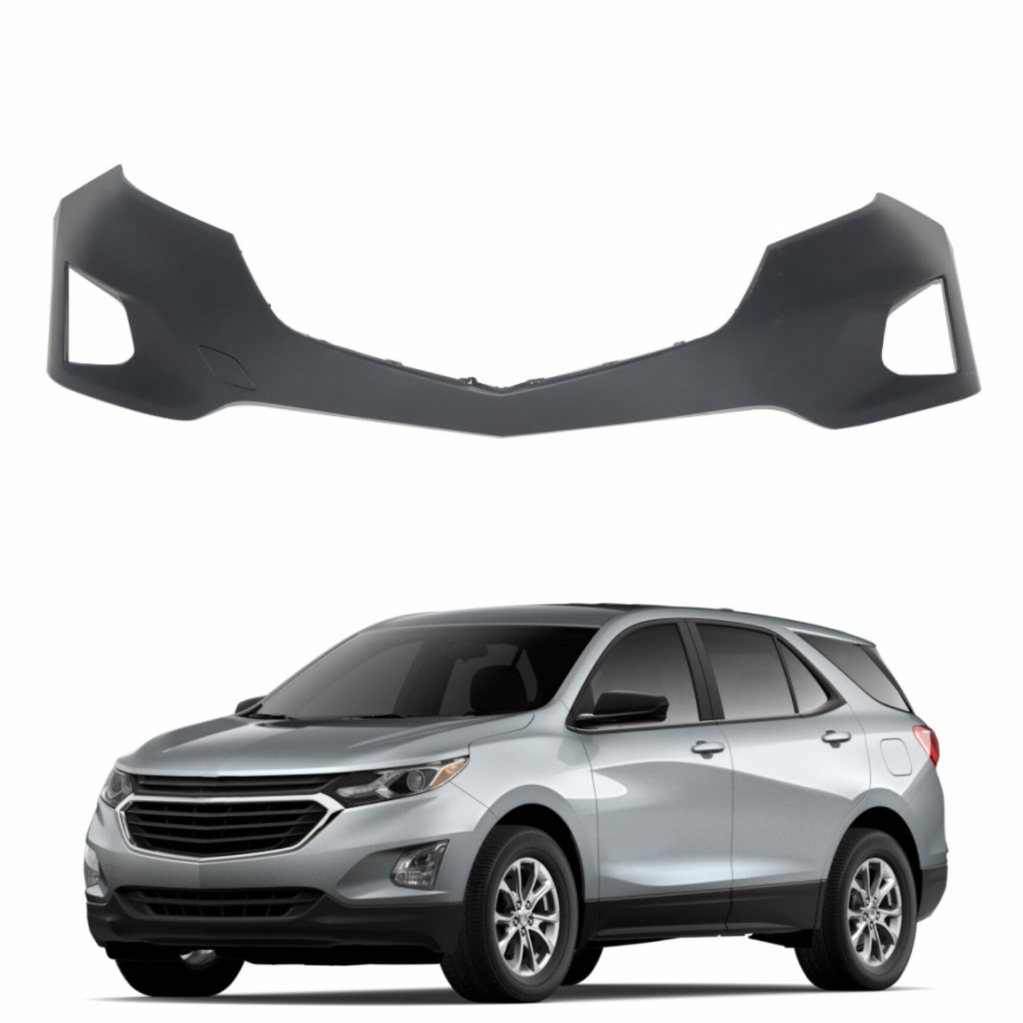 munirater Front Upper Bumper Cover Primed Without License Plate Holes Replacement for 2018 2019 Equinox GM1014130