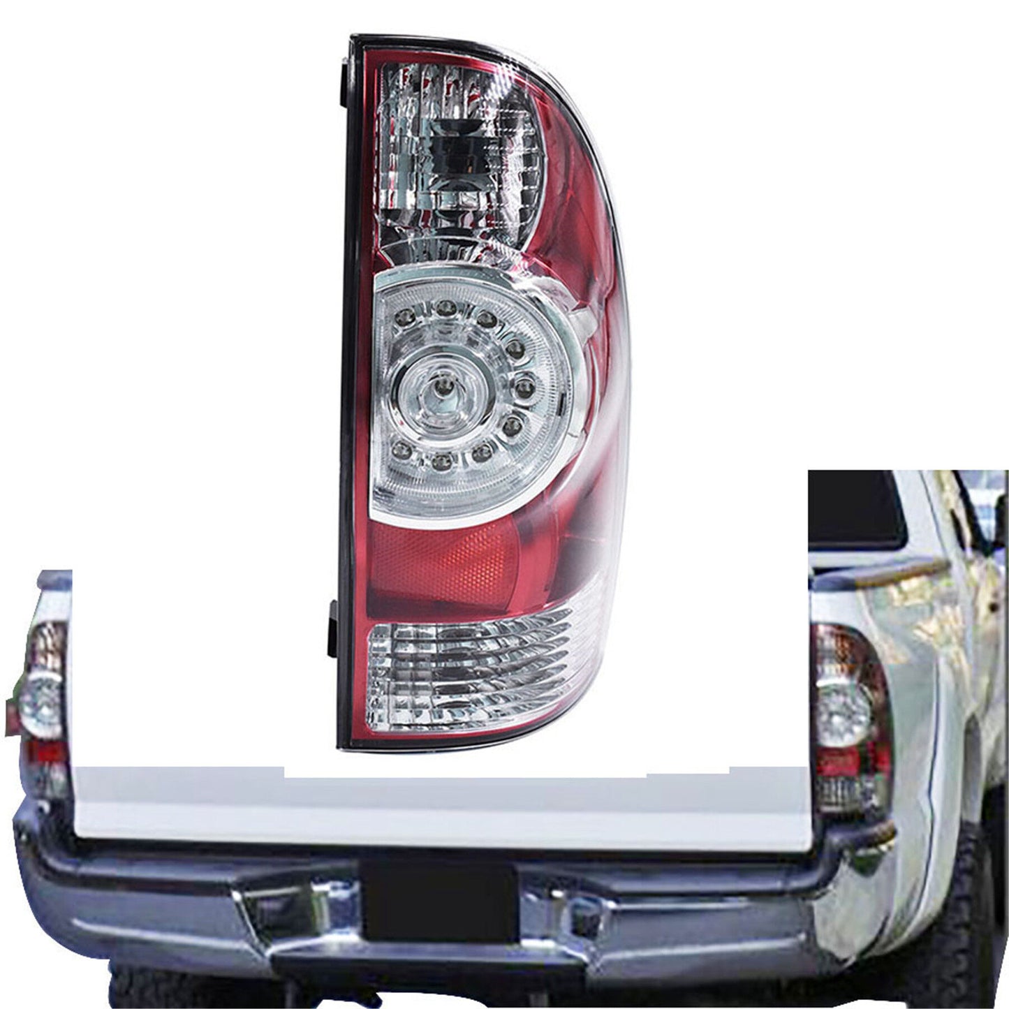 munirater LED Taillight Rear Brake Lamp Assembly Replacement for 2005-2015 Toyota Tacoma Pickup Truck - Passenger Side Only