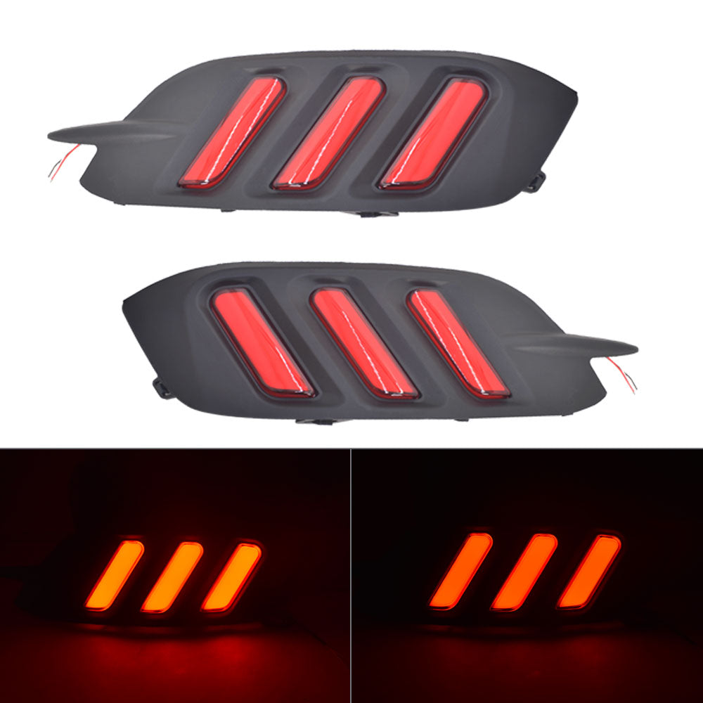 munirater Red LED Rear Bumper Tail Brake Light Lamp LED Bumper Reflector Lamps Replacement for 2016-2020 Honda Civic Sedan, Function as Tail, Brake & Rear Fog Lights