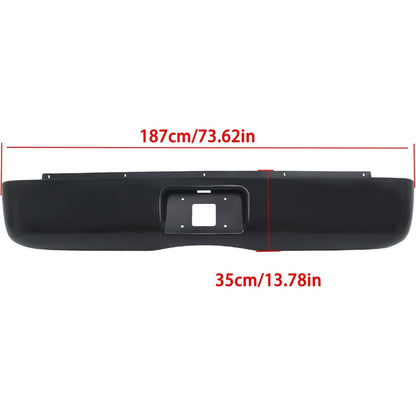 Black Steel Rear Bumper Roll Pan for Chevrolet Silverado 1500 Fleetside 2007-2013