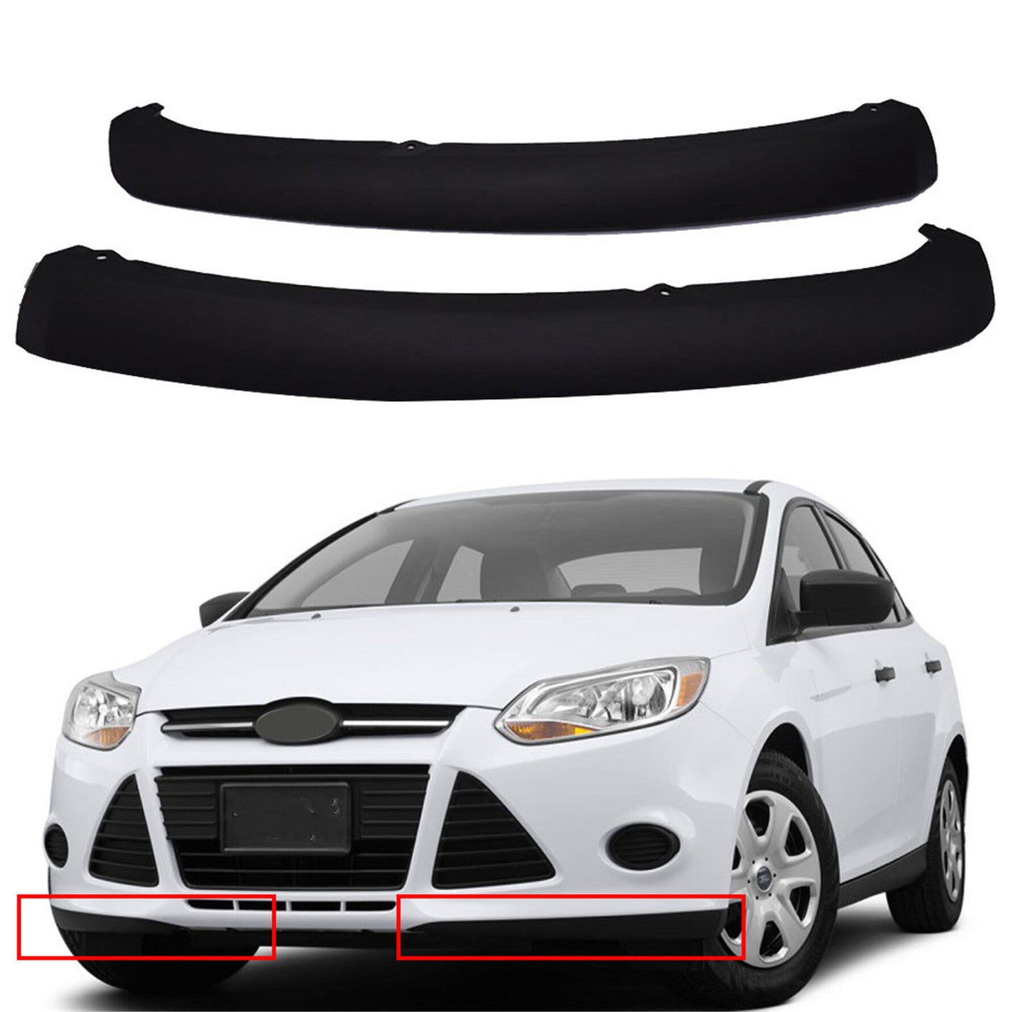 munirater Front Bumper Spoiler Lip Air Chin Splitter Replacement for Focus Sedan/Hatchback 2012 2013 2014 Bumper Valance Deflector Panel Air Dam Right FO1095244C