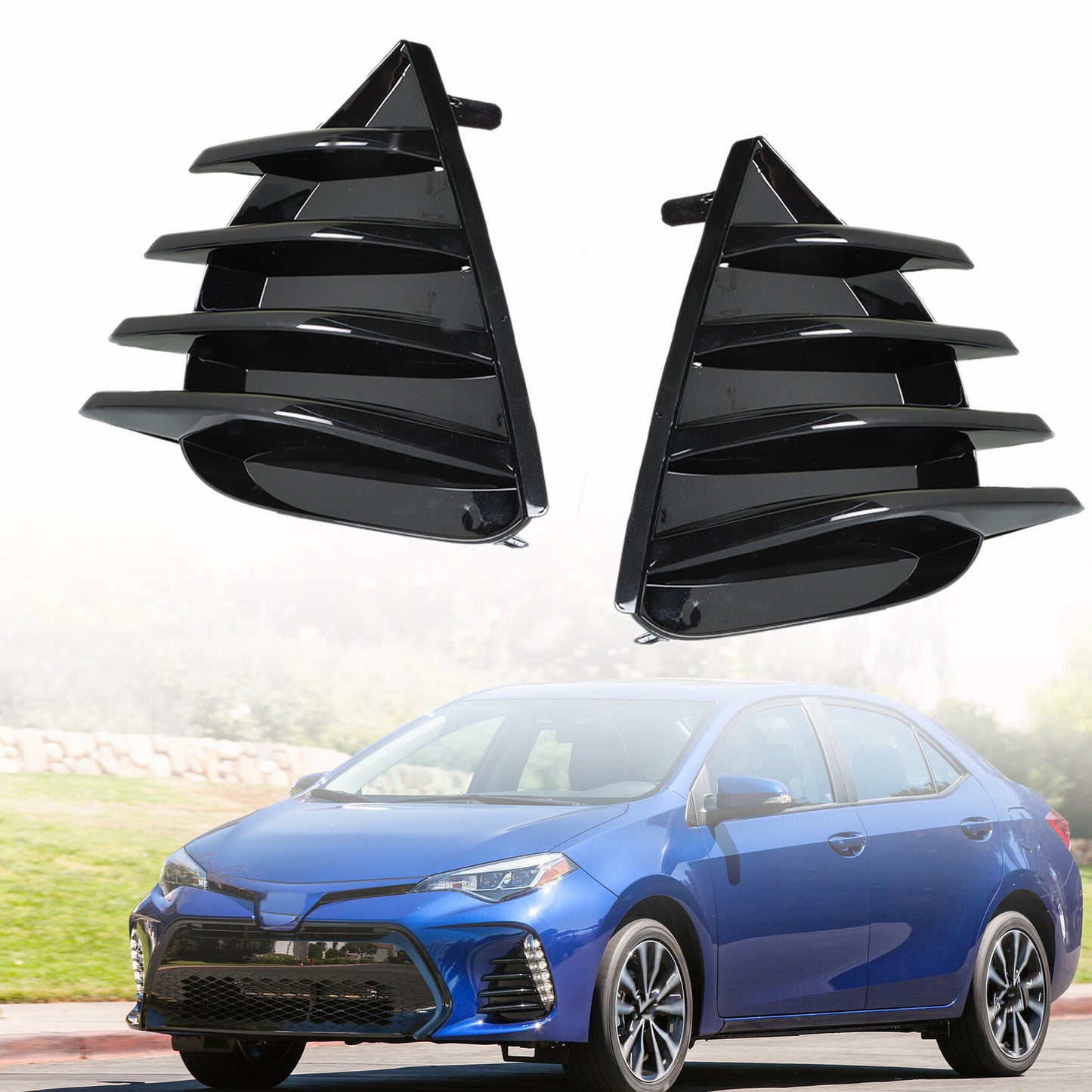 munirater 1 Pair of Fog Light Bezel Cover Left and Right Side Replacement for 2017-2019 Toyota Corolla SE XSE