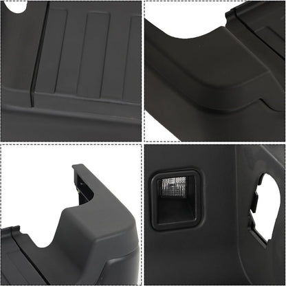 Black Steel Rear Step Bumper for Ford F-250 Super Duty 2017-2019, without Sensor Holes, FO1103196