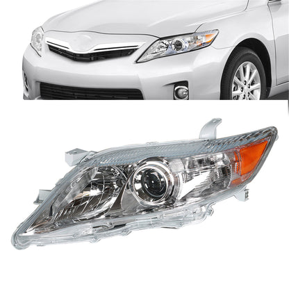 munirater 81150-06520 Left Front Chrome Projector Headlight Light Lamp Driver Side Replacement for 2010 2011 Camry 4-Door Sedan