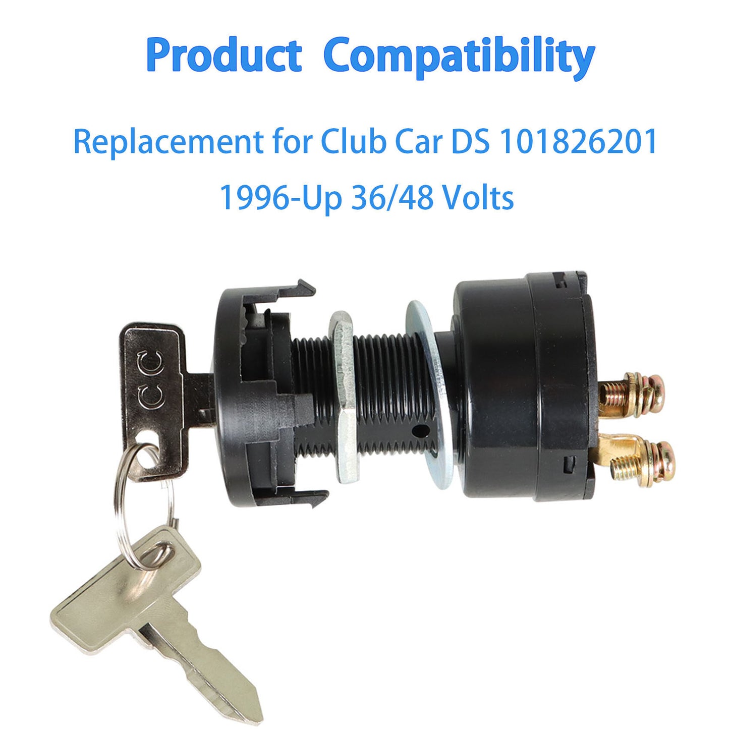 munirater 36V/48V Golf Cart Ignition Key Switch 101826201 Replacement for 1996+ Club Car DS Golf Carts