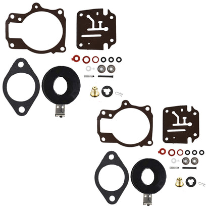 Carburetor Rebuild Repair Kit with Float Replacement for Johnson 50 55 60 HP Pack of 2