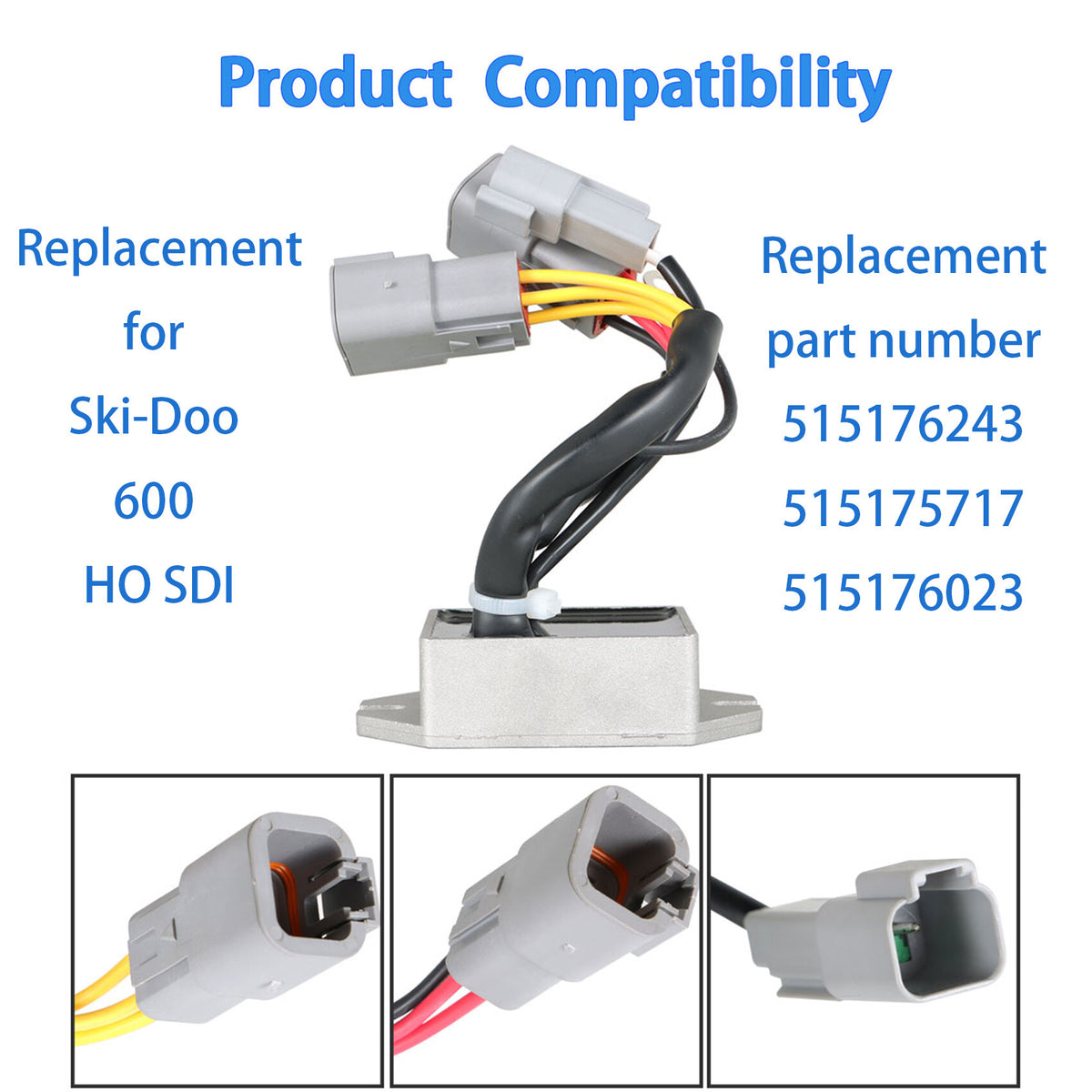 munirater Voltage Regulator Rectifier Replacement for Ski - Doo 600 HO SDI 515176243 515175717 515176023