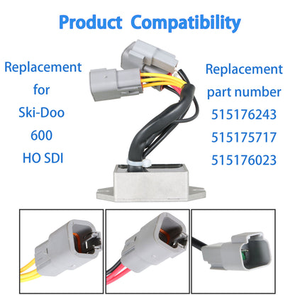munirater Voltage Regulator Rectifier Replacement for Ski - Doo 600 HO SDI 515176243 515175717 515176023